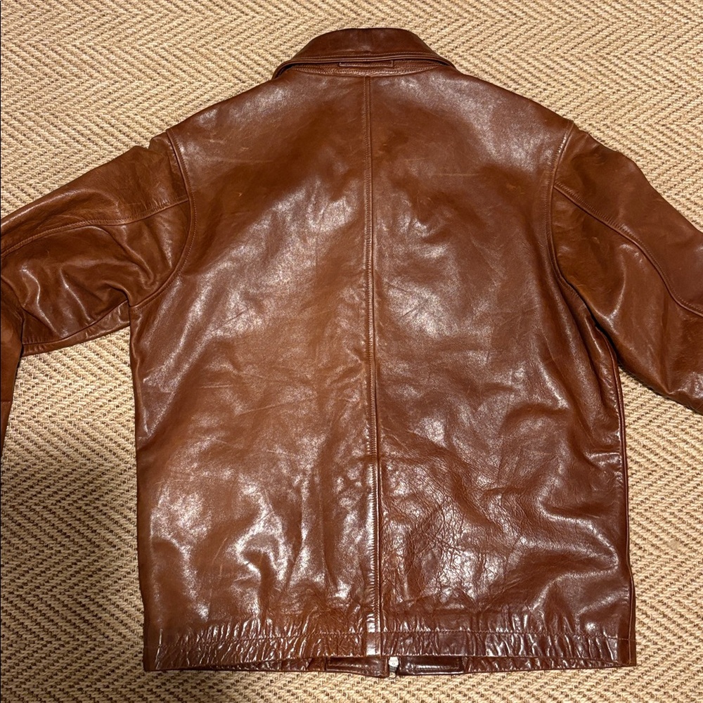 Banana Republic Men's Rich Brown Leather Jacket - Picture 15 of 16
